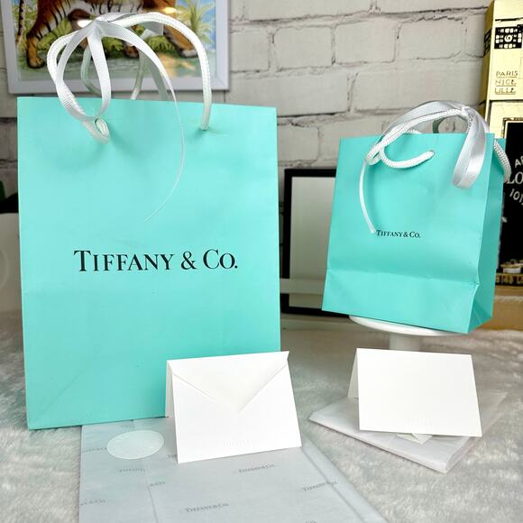 Tiffany & Co. Handbags - Tiffany & Co Shopping Bags Package gift sets w/ note card envelope BOTH SETS